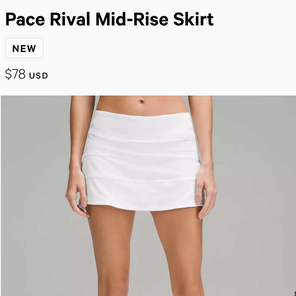 Lululemon Pace Rival Skirt